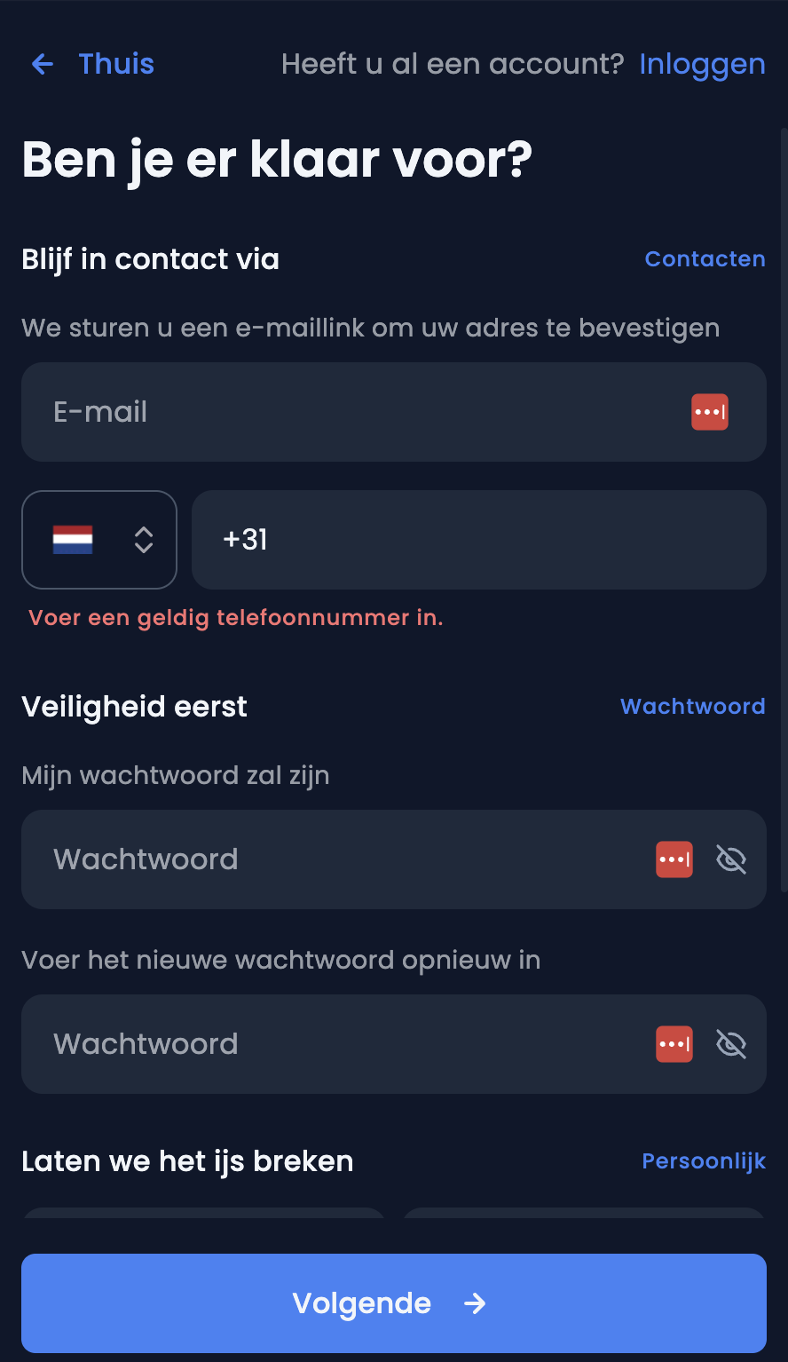 Winthere Casino Registration